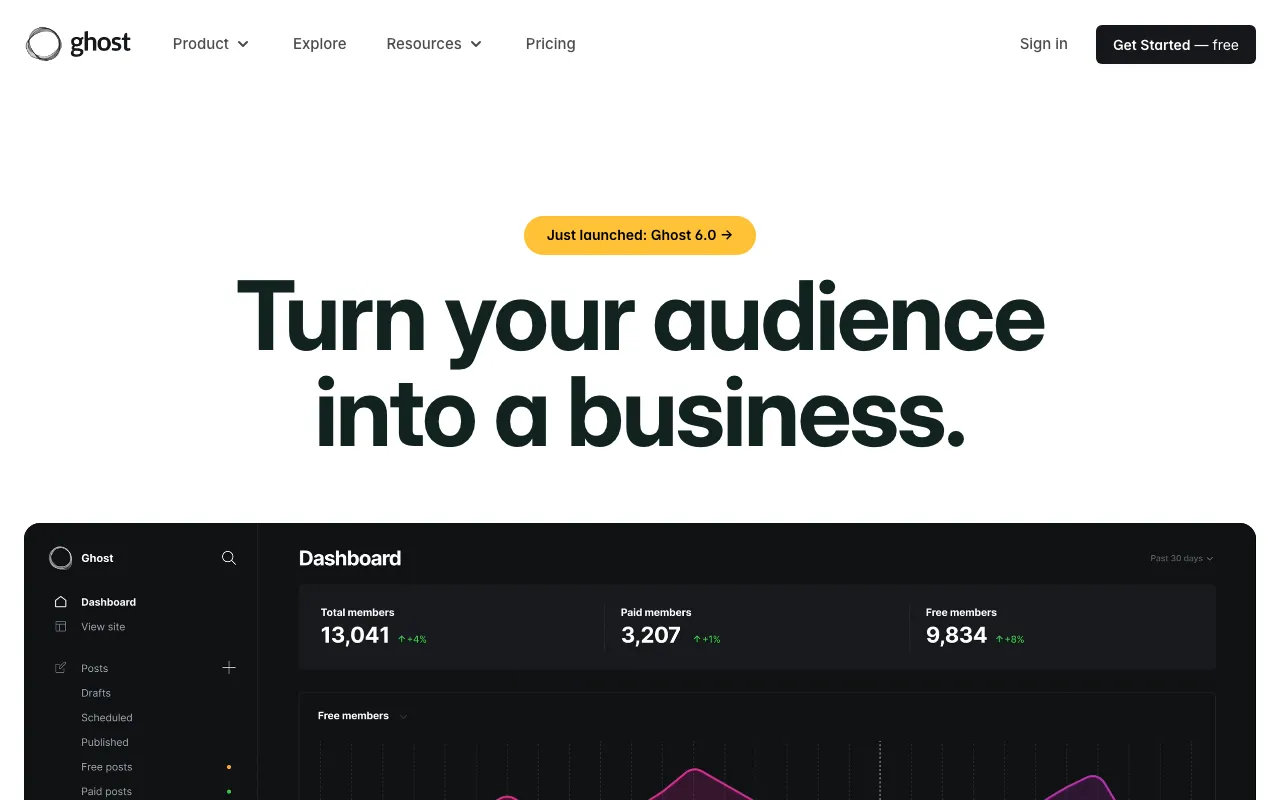 Ghost Landing Page